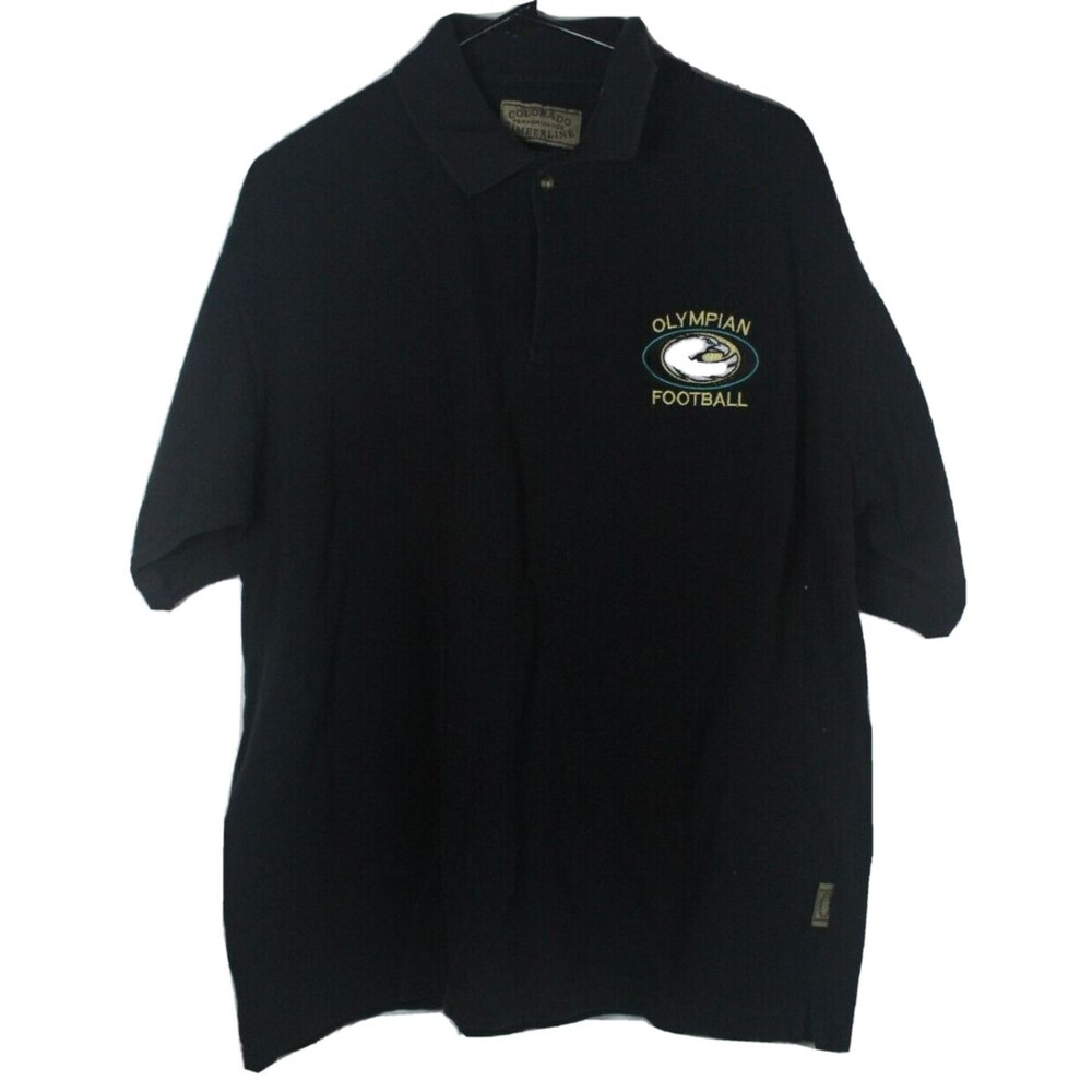Colorado Timberline Olympian Polo Shirt Mens L Black Performance Short Sleeve